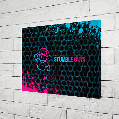 Картина прямоугольная Stumble Guys - neon gradient по-горизонтали / 3D-принт – фото 3