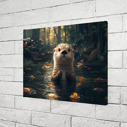 Картина прямоугольная Выдра в летнем пруду / 3D-принт – фото 3