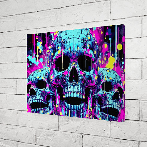 Картина прямоугольная Cool skull sketch - blots / 3D-принт – фото 3