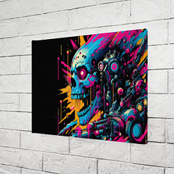 Холст прямоугольный Cool cyber skull - ai art, цвет: 3D-принт — фото 2