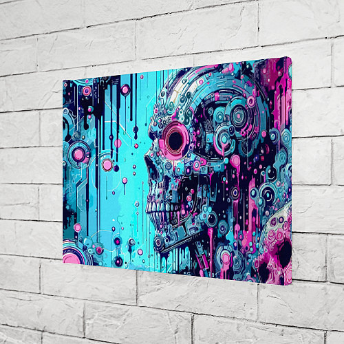 Картина прямоугольная Cyber skull - blots sketch / 3D-принт – фото 3