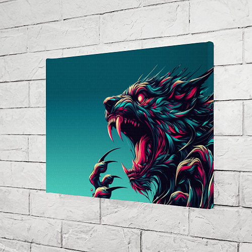 Картина прямоугольная Свирепый оборотень - нейроарт / 3D-принт – фото 3