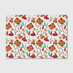 Холст прямоугольный Новогодний паттерн 2025, цвет: 3D-принт — фото 2