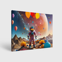 Холст прямоугольный Праздничный космонавт, цвет: 3D-принт