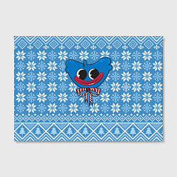 Холст прямоугольный Huggy Wuggy миленький новогодний свитер ugly, цвет: 3D-принт — фото 2