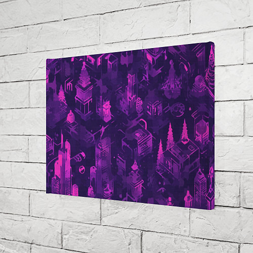 Картина прямоугольная Неоновый городок / 3D-принт – фото 3
