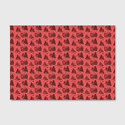 Холст прямоугольный Новогодние звери на красном, цвет: 3D-принт — фото 2