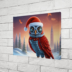 Холст прямоугольный Новогодняя кибер сова, цвет: 3D-принт — фото 2