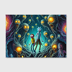 Холст прямоугольный Морти и Рик в пещере ужасов, цвет: 3D-принт — фото 2