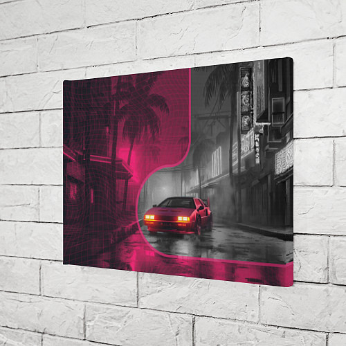 Картина прямоугольная Спорткар в тропическом городе / 3D-принт – фото 3