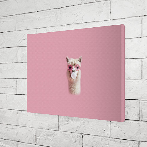 Картина прямоугольная Лама альпака в очках с жевательной резинкой / 3D-принт – фото 3
