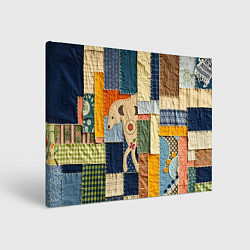 Холст прямоугольный Пэчворк с собакой, цвет: 3D-принт