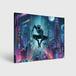 Холст прямоугольный Spider-man in the neon metropolis, цвет: 3D-принт