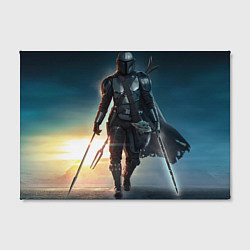 Холст прямоугольный Мандалорец с Грогу идут в бой, цвет: 3D-принт — фото 2