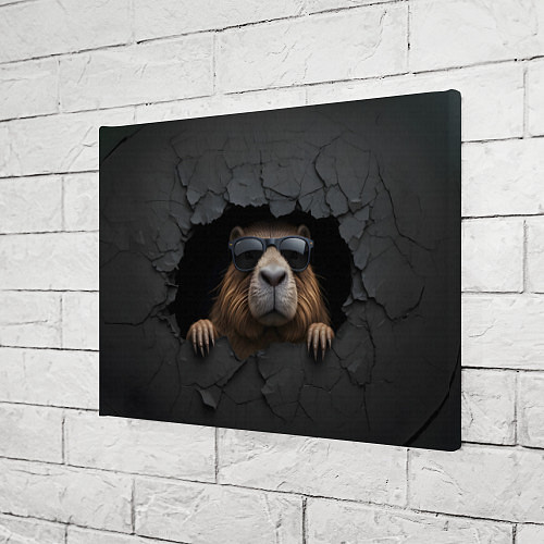 Картина прямоугольная Капибара в стене / 3D-принт – фото 3