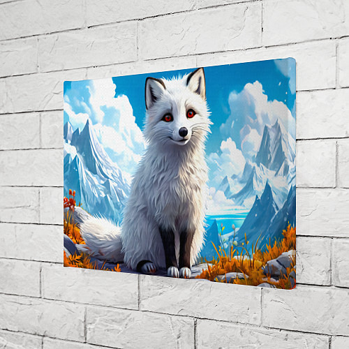 Картина прямоугольная Песец в зимних горах / 3D-принт – фото 3