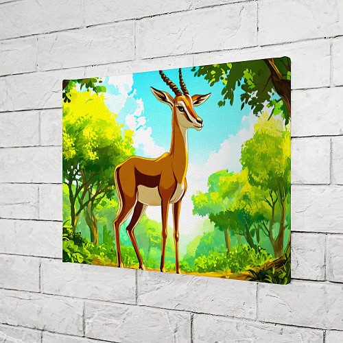 Картина прямоугольная Газель в лесу / 3D-принт – фото 3