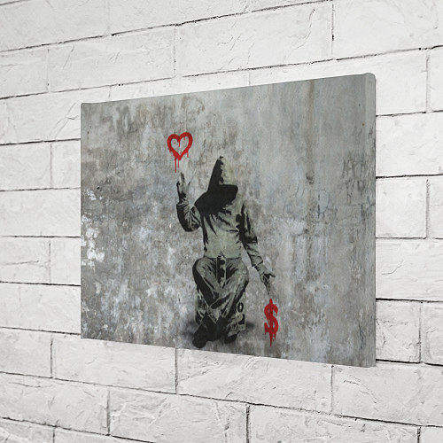 Картина прямоугольная Banksy - heart money / 3D-принт – фото 3