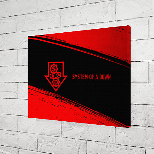 Картина прямоугольная System of a Down - red gradient по-горизонтали / 3D-принт – фото 3