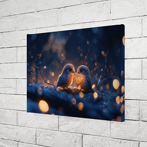Картина прямоугольная Милые влюбленные совушки / 3D-принт – фото 3
