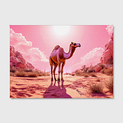 Холст прямоугольный Верблюд в розовой пустыне, цвет: 3D-принт — фото 2