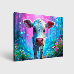 Холст прямоугольный Коровка в сказочном лесу, цвет: 3D-принт