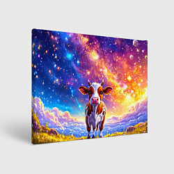 Холст прямоугольный Коровка и звездное небо, цвет: 3D-принт