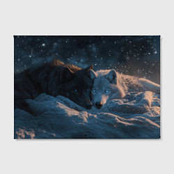 Холст прямоугольный Влюбленные волки лежат вместе, цвет: 3D-принт — фото 2