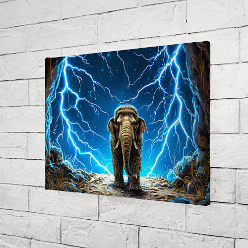 Картина прямоугольная Мамонт и разряды молний / 3D-принт – фото 3