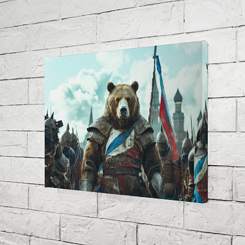 Картина прямоугольная Медведь русский воин / 3D-принт – фото 3