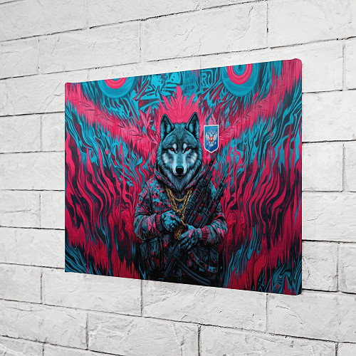 Картина прямоугольная Волк с гербом РФ / 3D-принт – фото 3