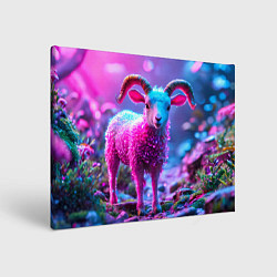Холст прямоугольный Козлик в розовом, цвет: 3D-принт
