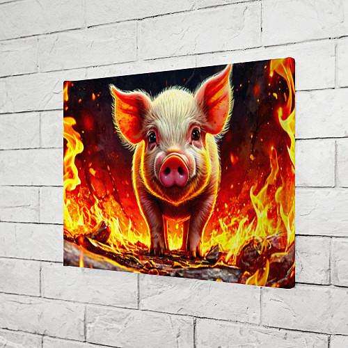Картина прямоугольная Свинка в огне / 3D-принт – фото 3