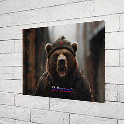 Холст прямоугольный Я русский - медведь солдат, цвет: 3D-принт — фото 2