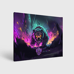 Картина прямоугольная Атакующий русский медведь