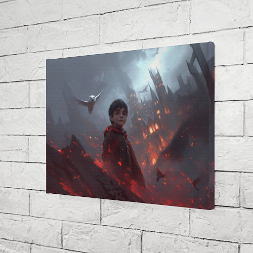 Картина прямоугольная Гарри Поттер горящий замок / 3D-принт – фото 3
