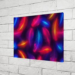 Холст прямоугольный Вспыхивающие перья - неоновое свечение, цвет: 3D-принт — фото 2