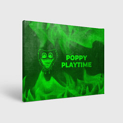 Холст прямоугольный Poppy Playtime - green gradient по-горизонтали, цвет: 3D-принт