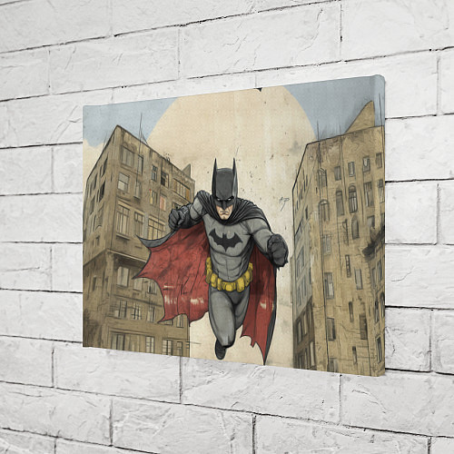 Картина прямоугольная Бэтмен летит между домами / 3D-принт – фото 3