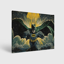 Холст прямоугольный Бэтмен с поднятыми кулаками, цвет: 3D-принт