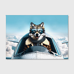 Холст прямоугольный Волк авиатор, цвет: 3D-принт — фото 2