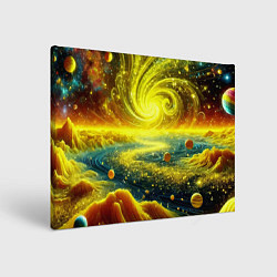 Холст прямоугольный Neon galaxy - ai art fantasy, цвет: 3D-принт