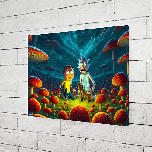 Картина прямоугольная Rick and Morty on the fly agaric planet / 3D-принт – фото 3