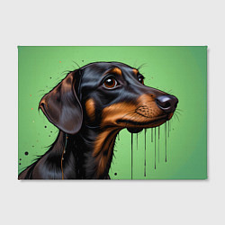 Холст прямоугольный Такса на зеленом фоне, цвет: 3D-принт — фото 2