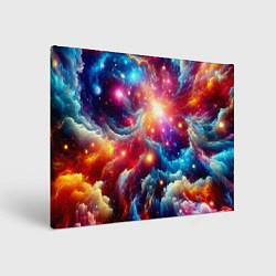 Холст прямоугольный Colorfull neon space clouds - ai art fantasy, цвет: 3D-принт