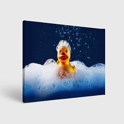 Холст прямоугольный Резиновая уточка в мыльной пене, цвет: 3D-принт
