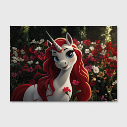 Холст прямоугольный Единорожка с рыжими волосами, цвет: 3D-принт — фото 2