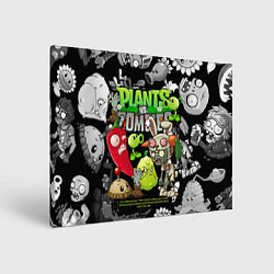 Холст прямоугольный Растения против зомби персонажи, цвет: 3D-принт