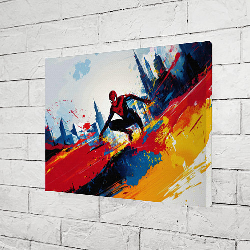 Картина прямоугольная Человек - паук и пролитая краска / 3D-принт – фото 3