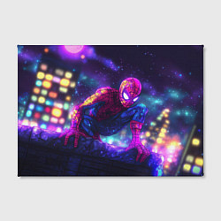 Холст прямоугольный Человек-паук неоновый свет, цвет: 3D-принт — фото 2